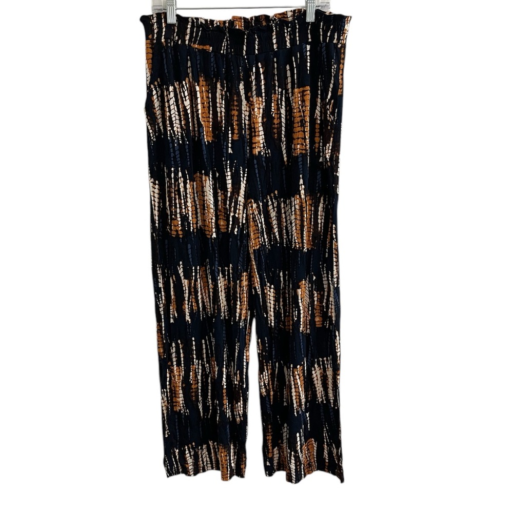 Lascana Paperbag Waist Pants Size 12 Navy Blue Boho Hippie Flared 90s Festival